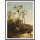 Landscape of Antilles Donkey`s Rider on the Road 1856, A New Print Of a Camille Pissaro Painting